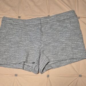 LOFT High Waist Black and White Patterned Shorts